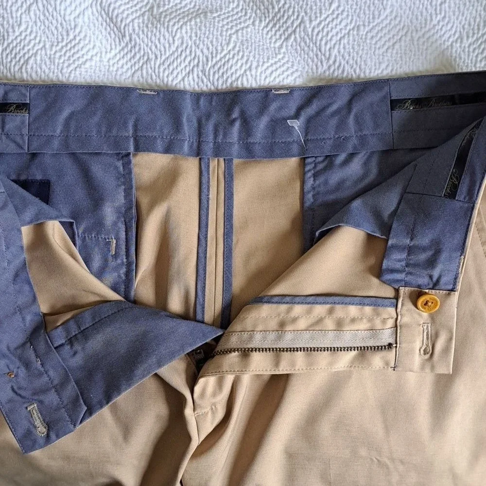 Brooks Brothers Mens Advantage Performance Shorts Flat Front Zipper Size 34 NWOT
